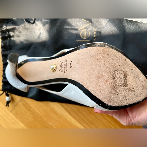 Alevi Milano White Cut Out Pumps.  Sz 37.5 US 7 - Picture 5 of 7